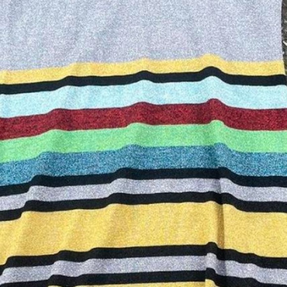 L.A.M.B. Dress Vintage Striped Glitter Tinsel Lamb Wool Dress XL Y2K - Picture 7 of 14